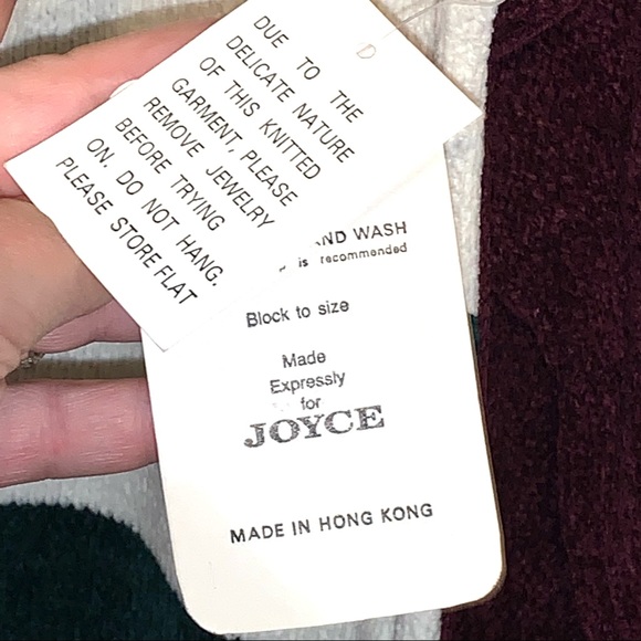 NWT Vintage Joyce Sweater Green Maroon White New Size S Small - Picture 6 of 6